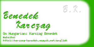 benedek karczag business card